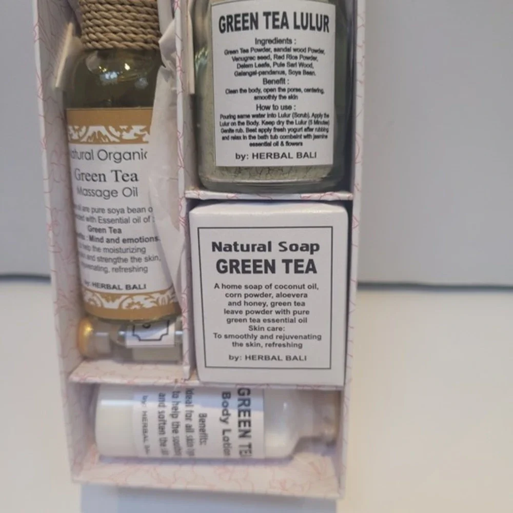 Herbal Bali Natural Organic Green Tea Spa Gift Set Oil Soap‎ Lotion